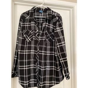 Torrid Harry Potter Black/White Plaid Flannel